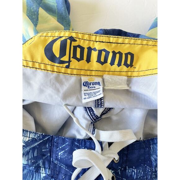 Carona Mens Blue Board Shorts Size LG Polyester Drawstring Preowned - Picture 11 of 11